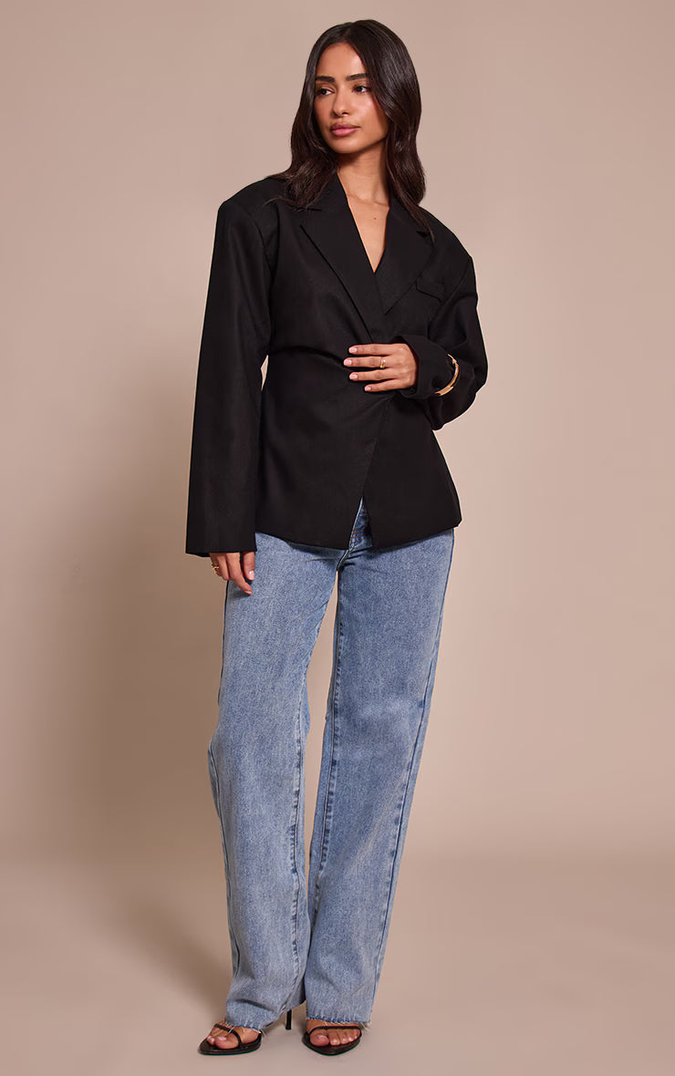 Petite Light Blue Long Leg Straight Jeans